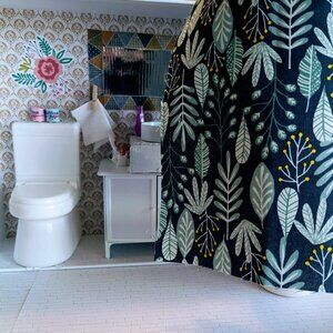 OOAK Barbie Size Bathroom Set with Doll & Accessories